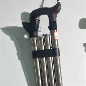 healthcare aluminum folding cane with full printing