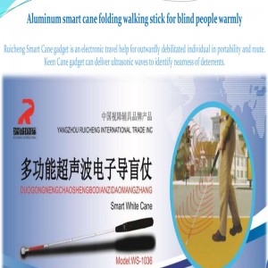 aluminum smart cane folding walking stick for blind people warmly